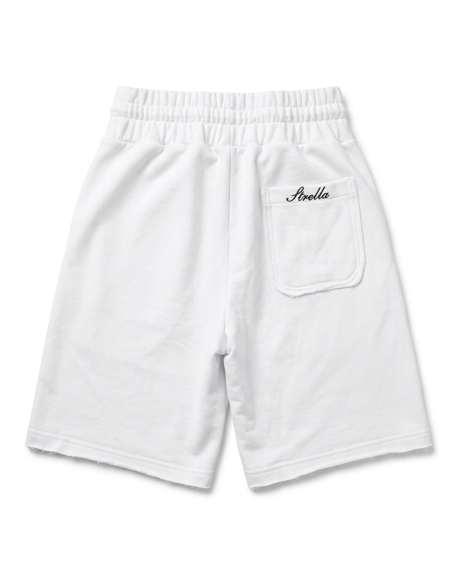White “Antiqued” Shorts