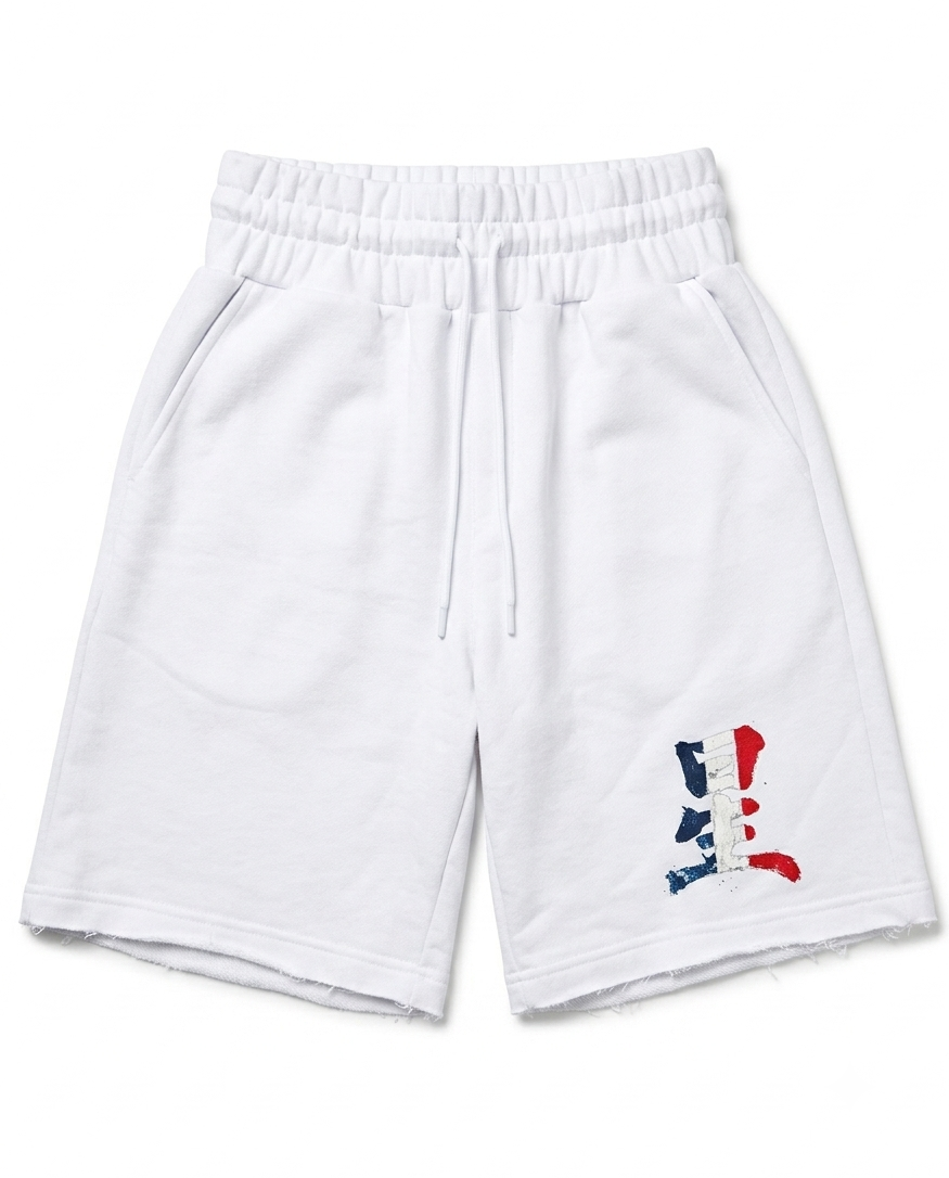 White “Antiqued” Shorts