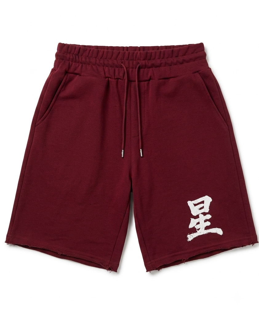 Burgundy “Antiqued” Shorts